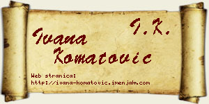 Ivana Komatović vizit kartica
